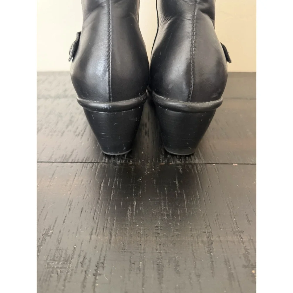 Dansko Black Leather Ankle Booties EU 39 US 8.5 Comfort Casual Work Boots Zip